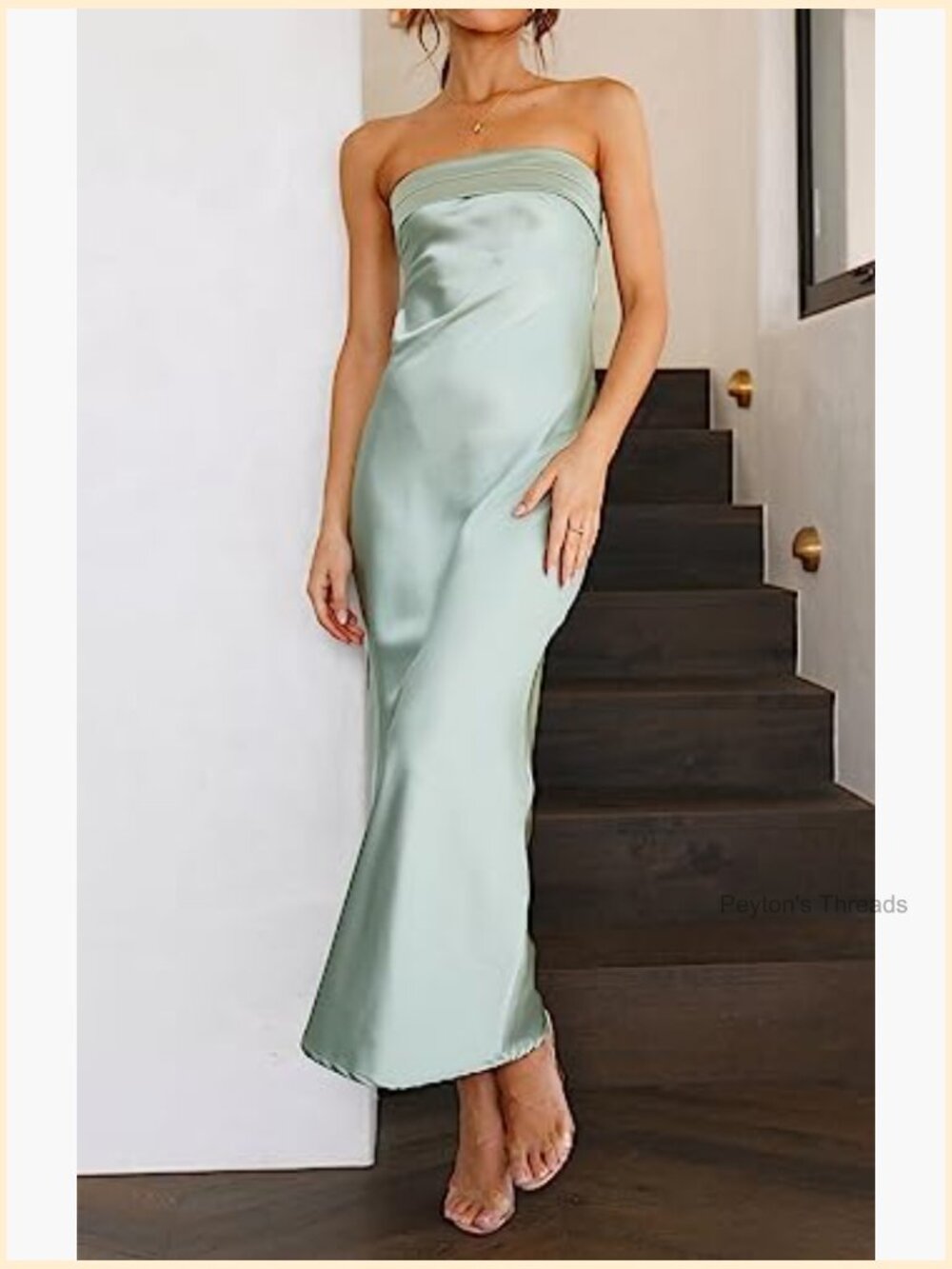 Women's Satin Strapless Bodycon Maxi Dress 2026 Backless Tube Wedding Guest - Picture 6 of 7
